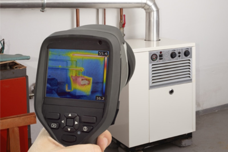 thermal imager pointed at furnace