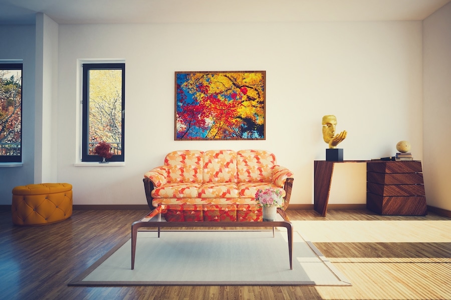 Clean Autumn living room representing your great fall indoor air quality